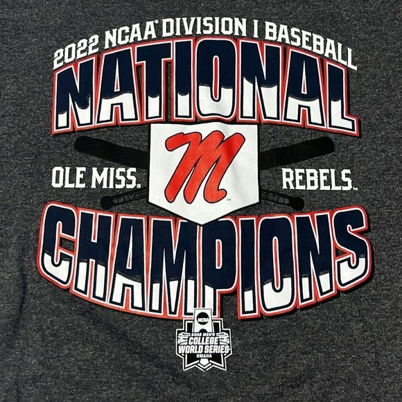 Ole Miss 2022 National Championship Baseball Tee Size Small NWT - Picture 2 of 7